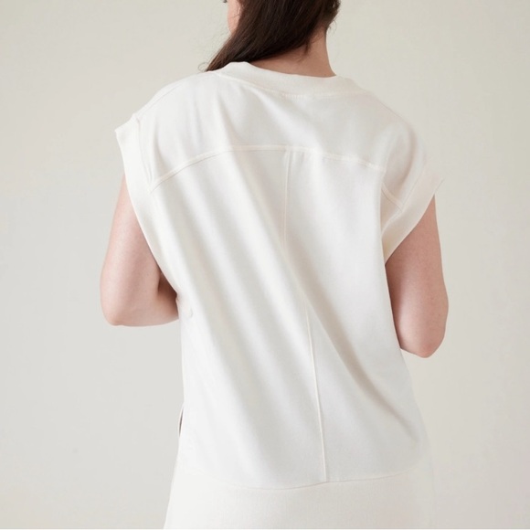 Athleta Retroterry V-Neck Sweatshirt in Magnolia White  NWT - Picture 2 of 8